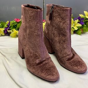 Sam Edelman Pink/Rose Embossed Ankle Boots
